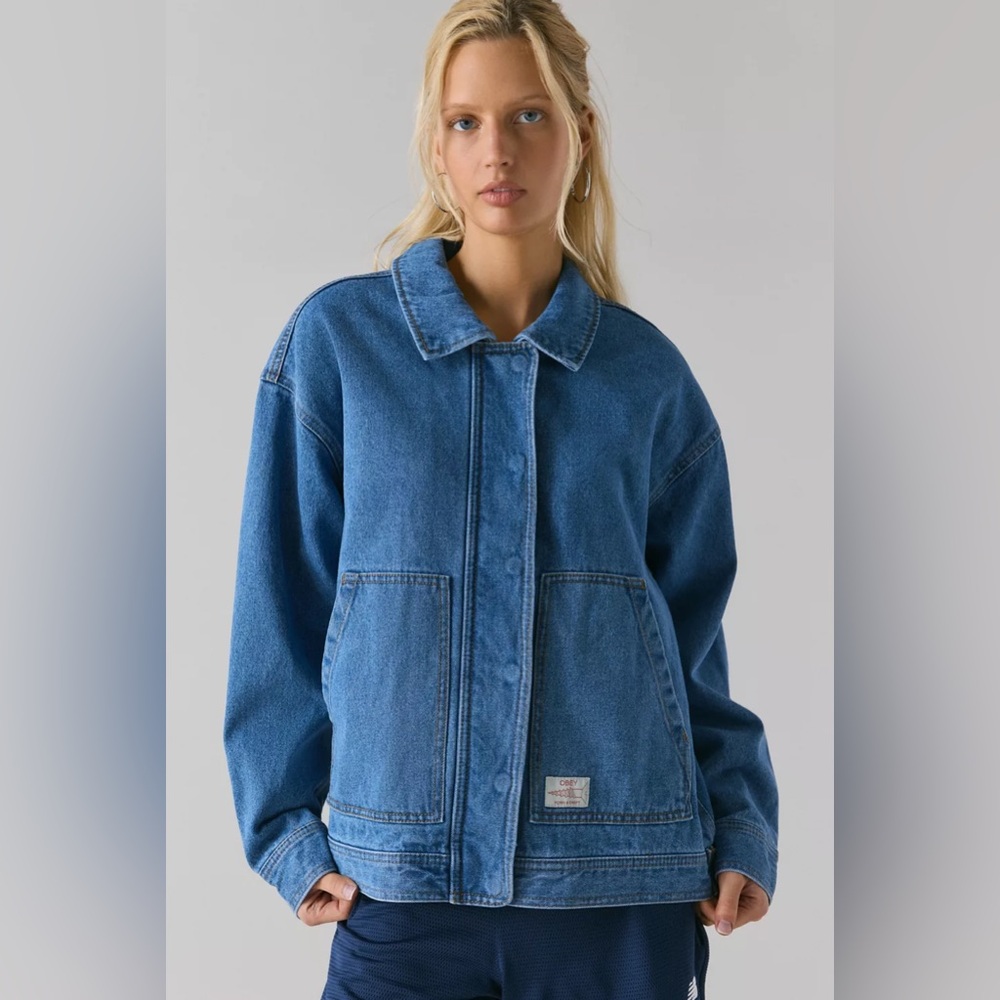 NWT Obey Sybil Denim Dad Trucker Jacket